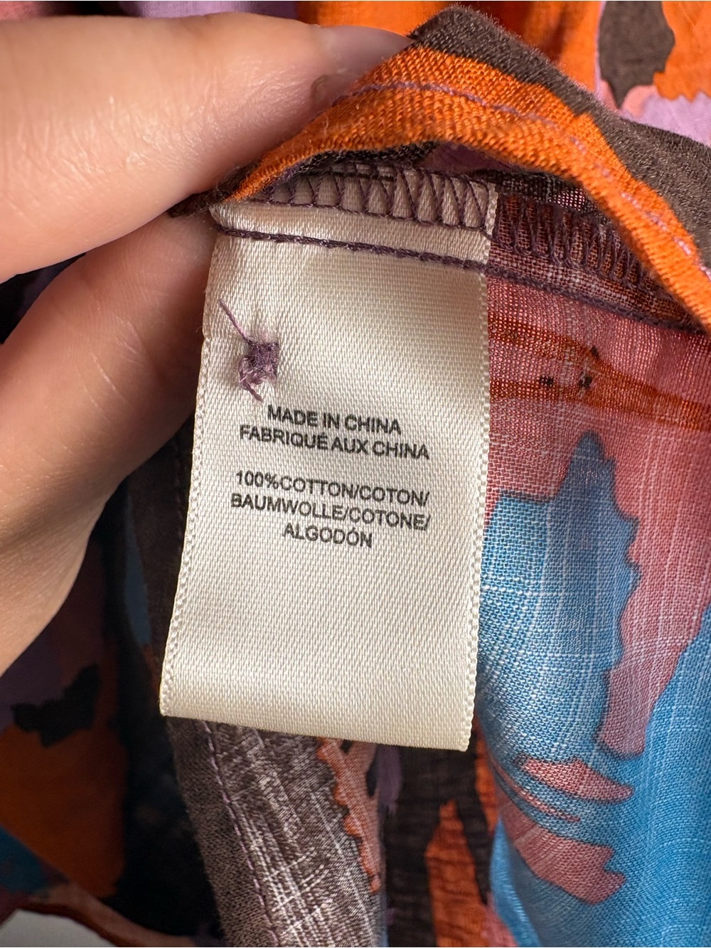 Anthropologie Porridge Multicolor Floral Button-Front 100% Cotton Blouse Small - Picture 5 of 6